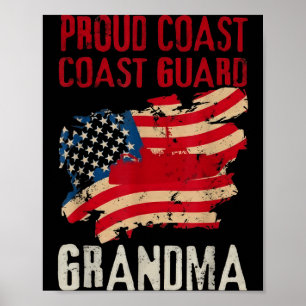 Proud Coast Guard Grandma Military Survivor Design Poster