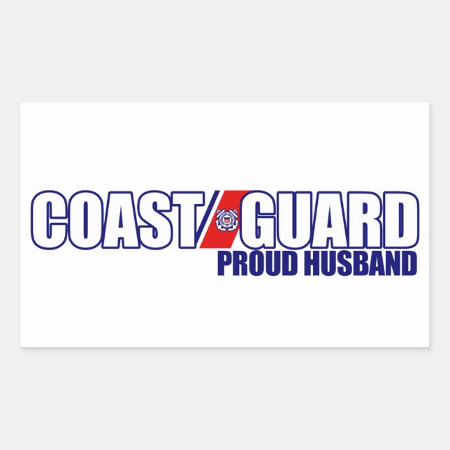 Proud Coast Guard Husband Rectangular Sticker (Front)