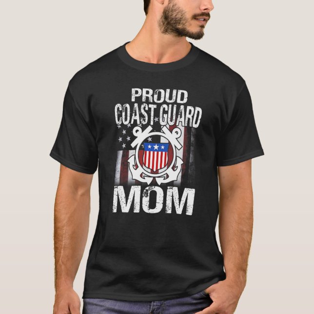 Proud Coast Guard Mum Tee U S Coast Guard Veteran  (Front)