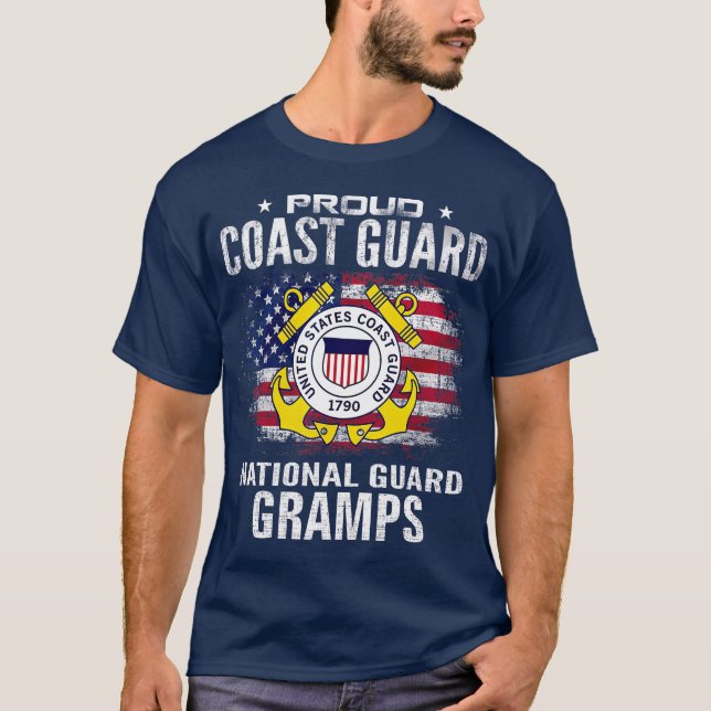 Proud Coast Guard National Guard Gramps With T-Shirt (Front)