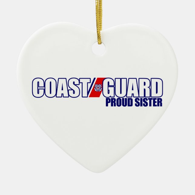 Proud Coast Guard Sister Ceramic Tree Decoration (Front)