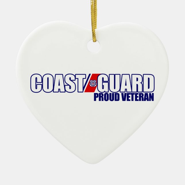 Proud Coast Guard Veteran Ceramic Tree Decoration (Front)