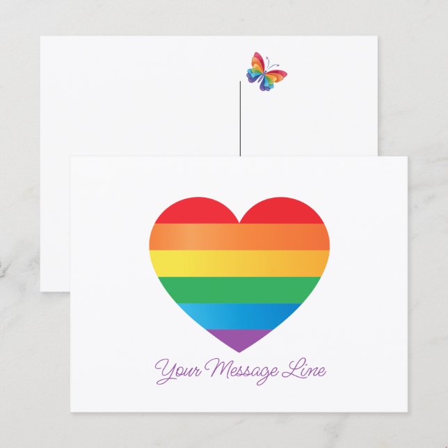Proud Colors Heart  Postcard (Front/Back)