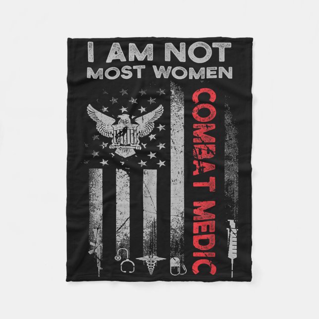Proud Combat Field Medic Veteran Soldier Gifts Com Fleece Blanket (Front)