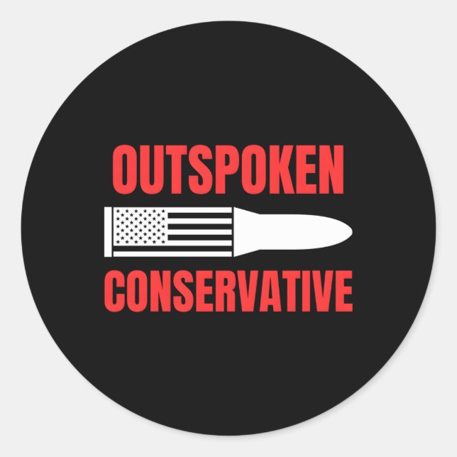 Proud Conservative Republican Anti-Liberal Gun Own Classic Round Sticker (Front)
