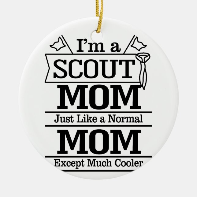 Proud Cool Scout Mum Photo Ceramic Tree Decoration (Front)