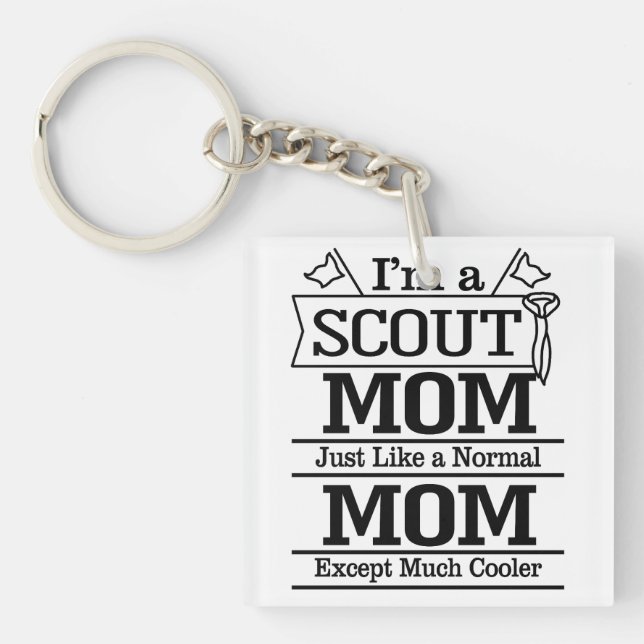 Proud Cool Scout Mum photo Key Ring (Front)