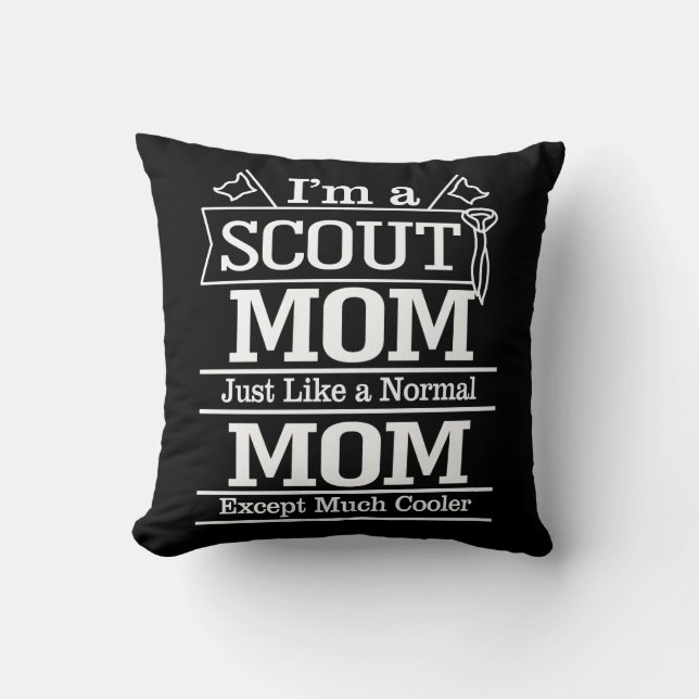 Proud Cool Scout Mum photo Throw Pillow (Front)