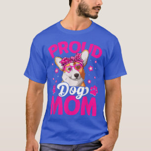 Proud Corgi Dog Mom Messy Bun Mother's Day T-Shirt