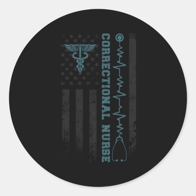 Proud Correctional Nurse Corrections Nursing Us Fl Classic Round Sticker (Front)