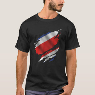 Proud Costa Rican Root Torn Ripped Costa Rica Flag T-Shirt