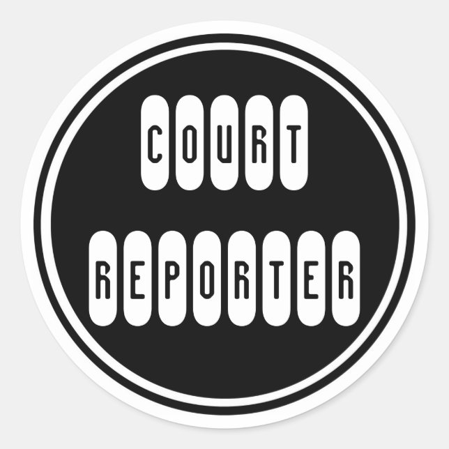 Proud Court Reporter black white window stickers (Front)