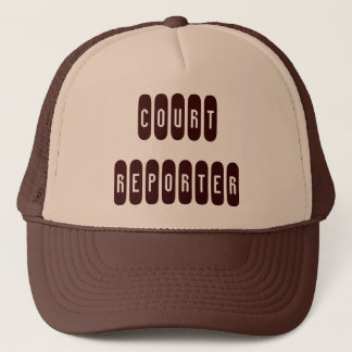 Proud Court Reporter brown theme letter hat