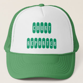 Proud court reporter green white letter hat
