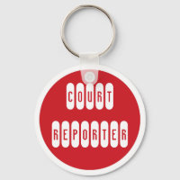 Proud Court Reporter red white keychain