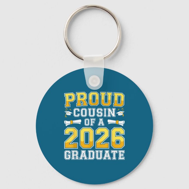 Proud Cousin 2026 Graduate Class Key Ring (Front)