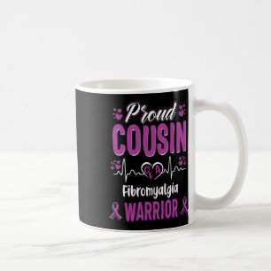 Proud Cousin Fibromyalgia Warrior Awareness Ribbon Coffee Mug