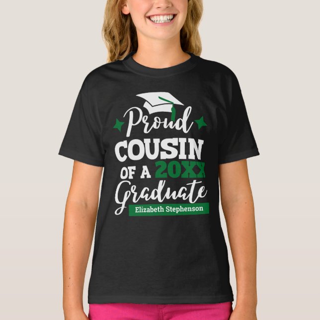 Proud Cousin of 2023 graduate family matching T-Shirt (Front)