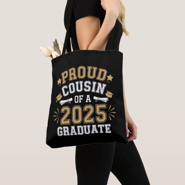 Proud Cousin Of A 2025 Graduate Family Graduation Tote Bag (Close Up)