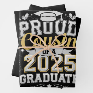 Proud Cousin Of A 2025 Graduate Graduation Wrapping Paper Sheet