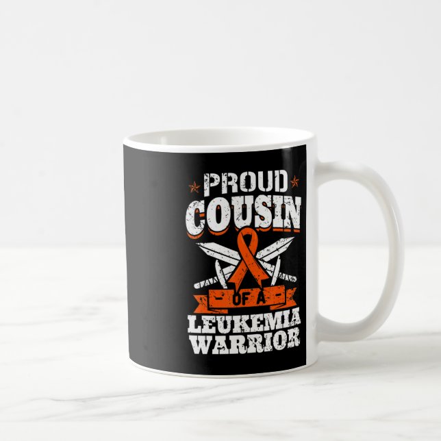 Proud Cousin Of A Leukaemia Warrior Cuz Awareness  Coffee Mug (Right)
