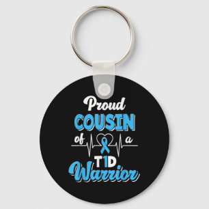 Proud Cousin Of A T1d Warrior Diabetic Diabetes Key Ring