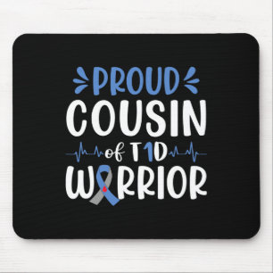 Proud Cousin Of T1d Warrior Diabetes Awareness Blu Mouse Mat