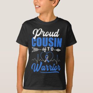 Proud Cousin Of T1d Warrior Diabetes Awareness Blu T-Shirt