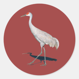 Proud Crane Classic Round Sticker