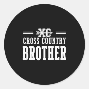 Proud Cross Country Brother Team Love Srit Cc Sibl Classic Round Sticker