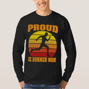 Proud Cross Country Runner Mum Vintage Retro Sunse T-Shirt