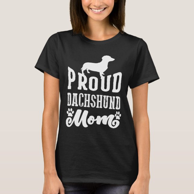 Proud Dachshund Mum For Dog Lovers Retro T-Shirt (Front)