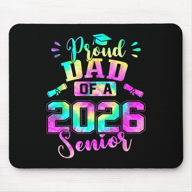 Proud Dad 2026 Senior Graduation Diploma Learning  Mouse Mat (Front)