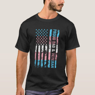Proud Dad and Veteran Transgender Dad Supporter Tr T-Shirt