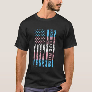 Proud Dad and Veteran Transgender Dad Supporter Tr T-Shirt