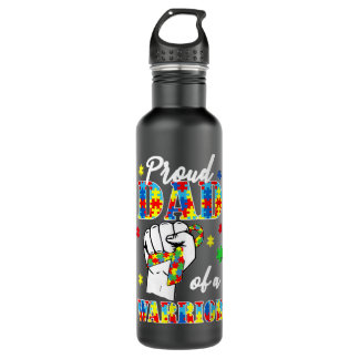 Proud Dad Autism Awareness Autism Dad Papa Puzzle  710 Ml Water Bottle
