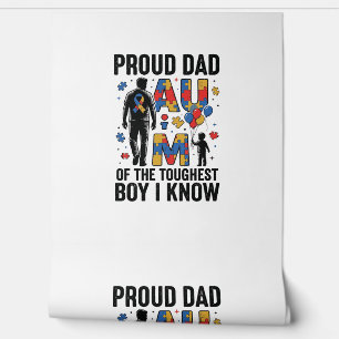 Proud Dad Autism Toughest Boy Vintage Vector Desig Wallpaper