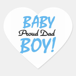 Proud Dad Baby Boy Gifts Heart Sticker