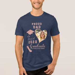 Proud Dad Class of 2025 Graduate Photo Tri-Blend Shirt