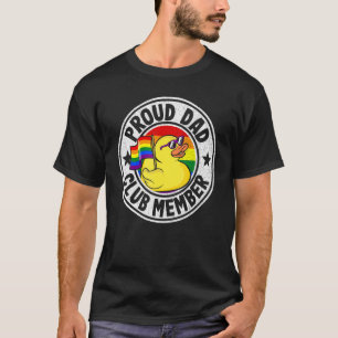 Proud Dad Club Member Rubber Duck Rainbow Gay Lesb T-Shirt