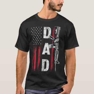 Proud Dad Daddy Gun Rights Ar15 American Flag  T-Shirt