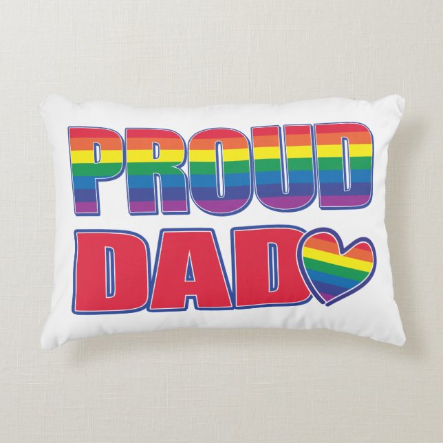 Proud Dad - Gay Pride Decorative Cushion (Front)