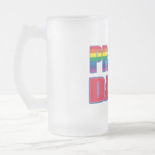 Proud Dad  - Gay Pride Frosted Glass Beer Mug