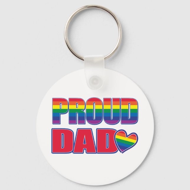 Proud Dad - Gay Pride Key Ring (Front)