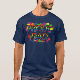 Proud Dad Gay Pride Retro Vintage LGBT Pride Month T-Shirt