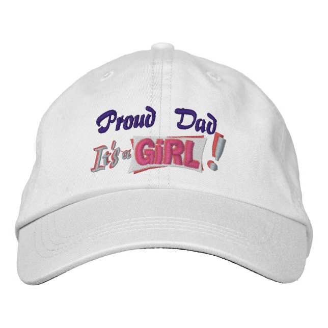 Proud Dad - Girl Embroidered Hat (Front)