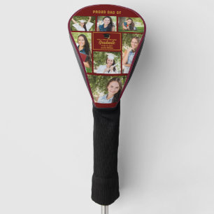 Proud Dad Graduate Photo Collage Maroon Gold Golf Head Cover