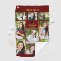 Proud Dad Graduate Photo Collage Maroon Gold