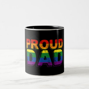 Proud Dad LGBT Parent Gay Pride Dad Two-Tone Coffee Mug