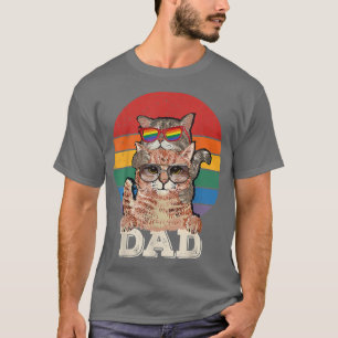 Proud Dad LGBTQIA LGBT Parent Pride Dad As Cat Da T-Shirt